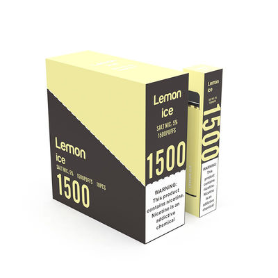 Dispositivo disponible Vape 1200mAh de la vaina de 1500 soplos del hielo amarillo del limón