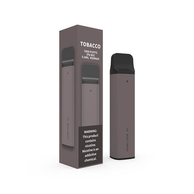 Soplos disponibles de Brown 1000 del dispositivo de la vaina del tabaco 850mAh Vape